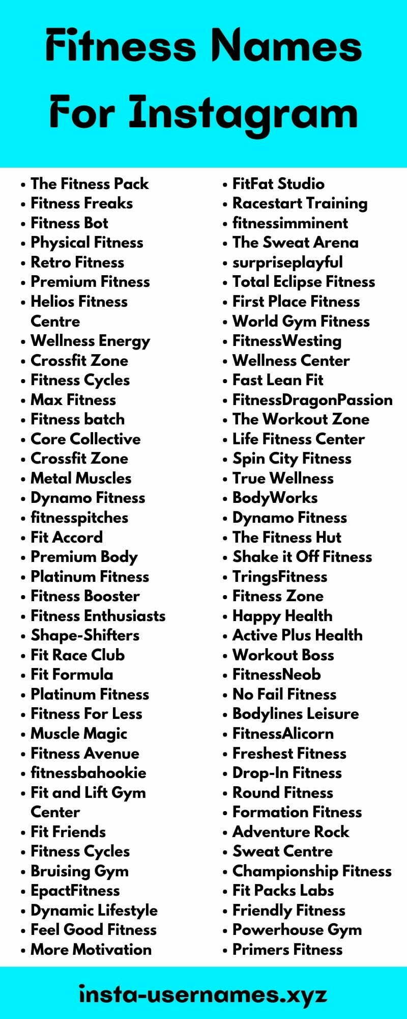 Fitness Instagram Usernames 1 - Fitness Names For Instagram [2021] Fitness Instagram Name Ideas