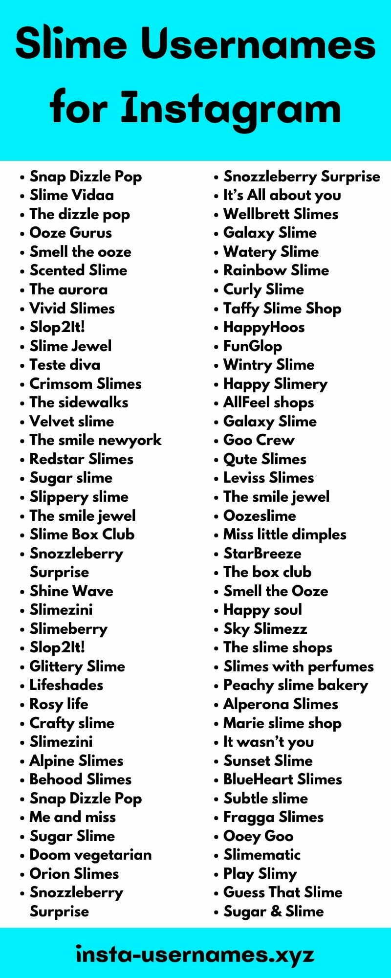 Slime Usernames for Instagram - Slime Usernames for Instagram [2021]